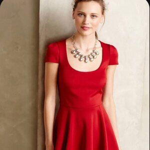 Anthropologie 4.collective Red Fit and Flare Dress 0